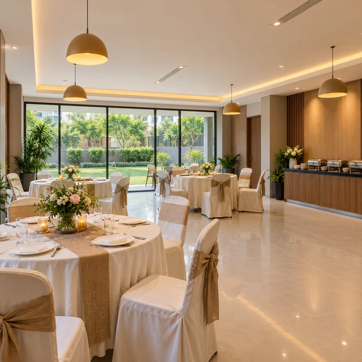 Splendid Evora party hall set for a family celebration, artist's impression
